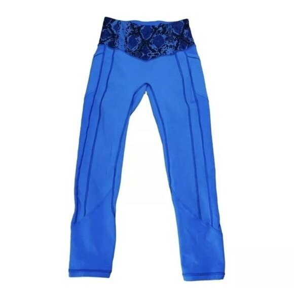 Lululemon All The Right Places Crop Pipe Dream Blue /Ziggy Snake Pipe size 4 - Picture 3 of 6